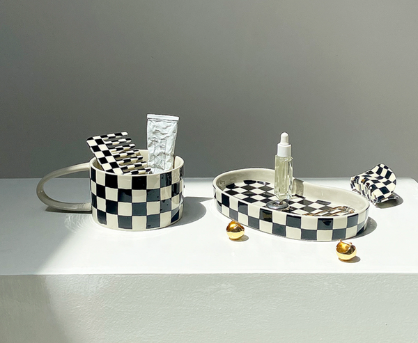 Black&White Checkerboard Coffee Mug