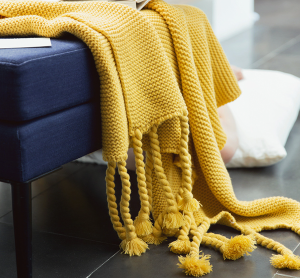 Nordic Knitting Blanket with Tassel (5 colors)