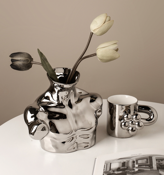 Sliver Ceramic Body Art Vase