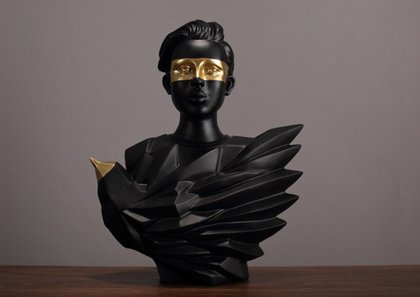 Simplicity Black Gold Birdman Ornaments