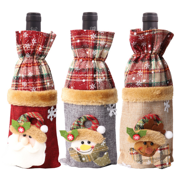 Christmas Wine Bottle Cover 3 Pieces