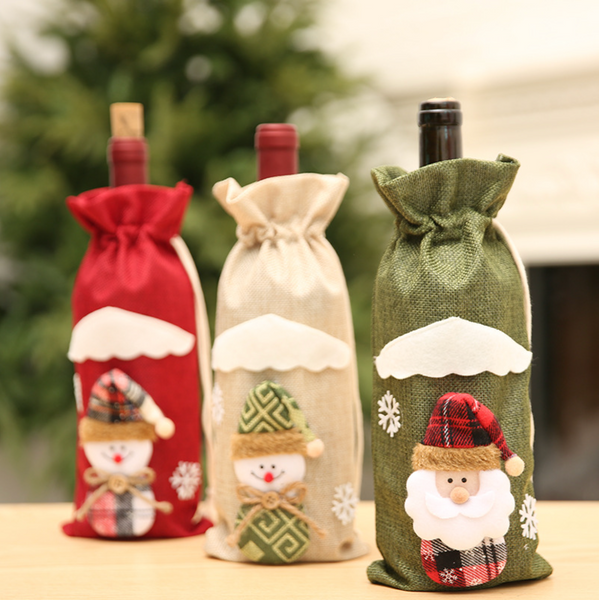 Christmas Wine Bottle Cover 3 Pieces