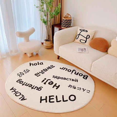 Say"Hello" in different Languages, printed living room mat/rugs