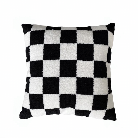 Original Checkerboard Black and White Tufted Throw Pillow Covers