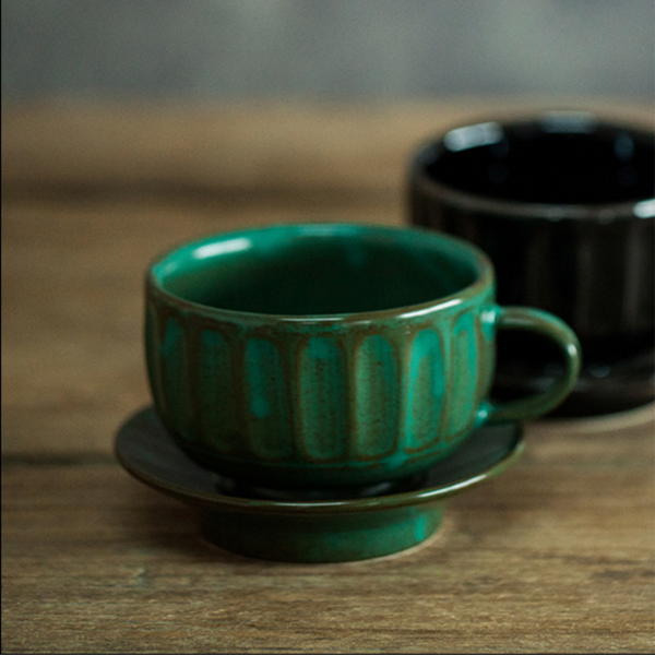 Rustic Roman Pillars Ceramic Handmade Coffee Mug Set