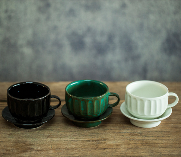 Rustic Roman Pillars Ceramic Handmade Coffee Mug Set