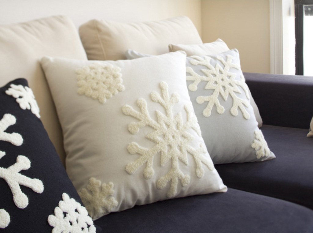 Snowflake Throw Pillow Covers M Decor Studio