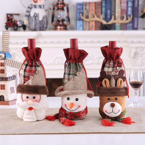 Christmas Wine Bottle Cover 3 Pieces