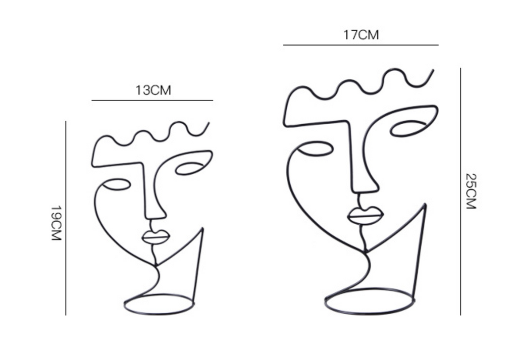 Abstract Faces Stand Abstract Iron Human Face Stand – M Decor Studio